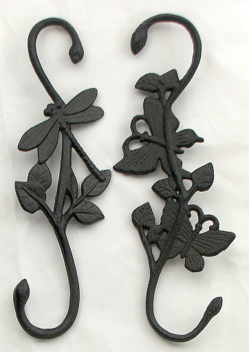 0184-03073r Cast Iron Butterfly & Dragonfly Plant Hanger