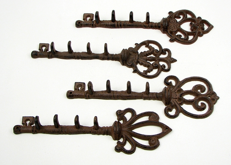 0184j-0296 Cast Iron Key Hook - Set Of 4