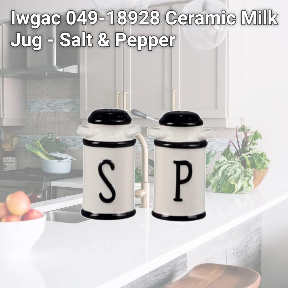 Picture of Iwgac 049-18928 Ceramic Milk Jug - Salt & Pepper