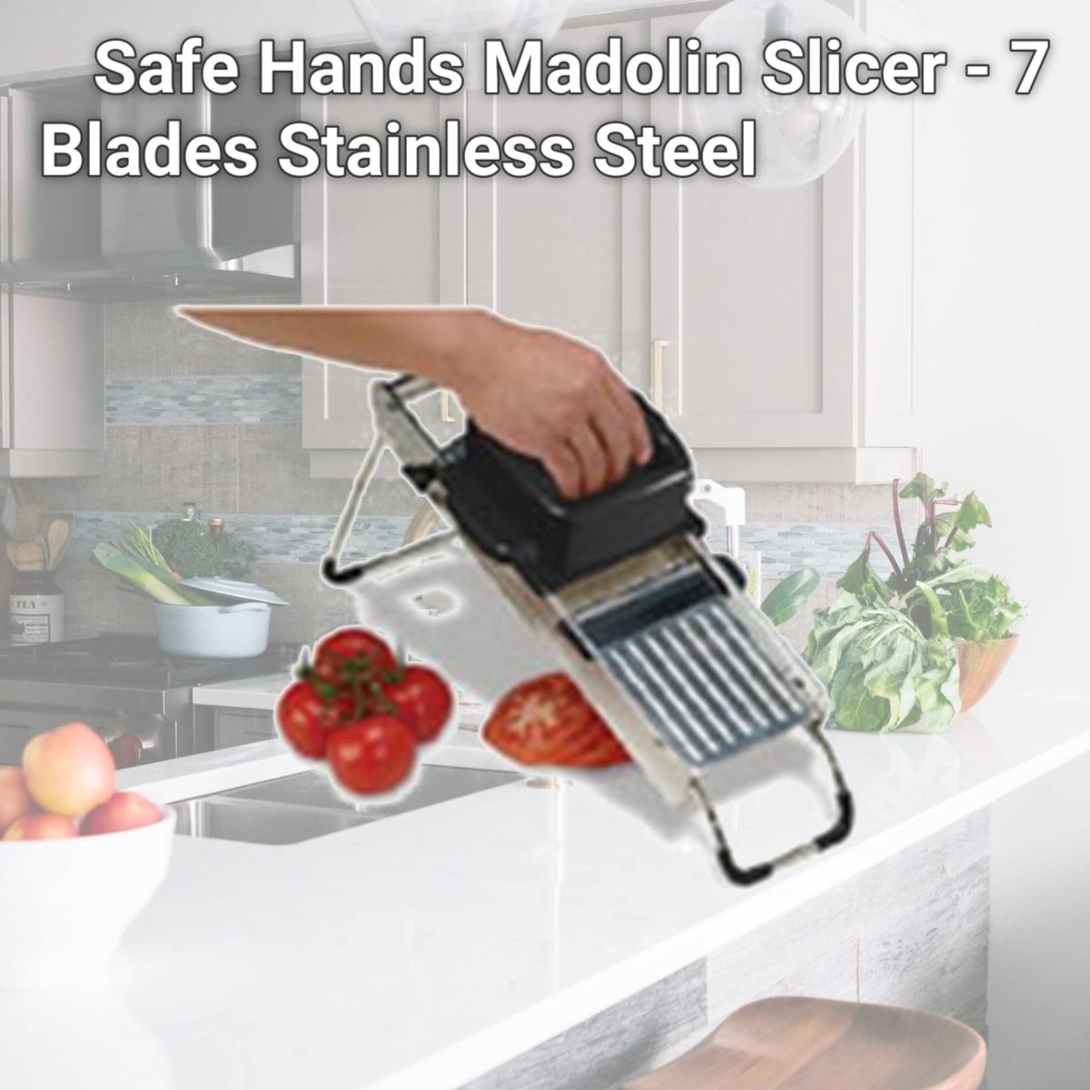 Picture of Jaccard  200441 Safe Hands Madolin Slicer - 7 Blades Stainless Steel