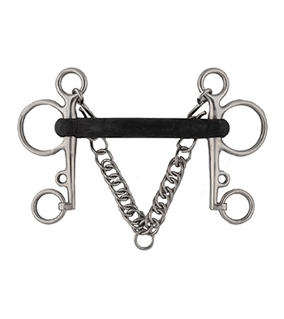 5 in. Stainless Steel & Soft Rubber Pelham Bit