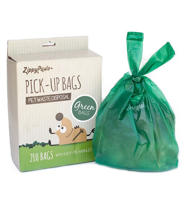 3634 Green Unscented Poop Bags - 210 Per Box