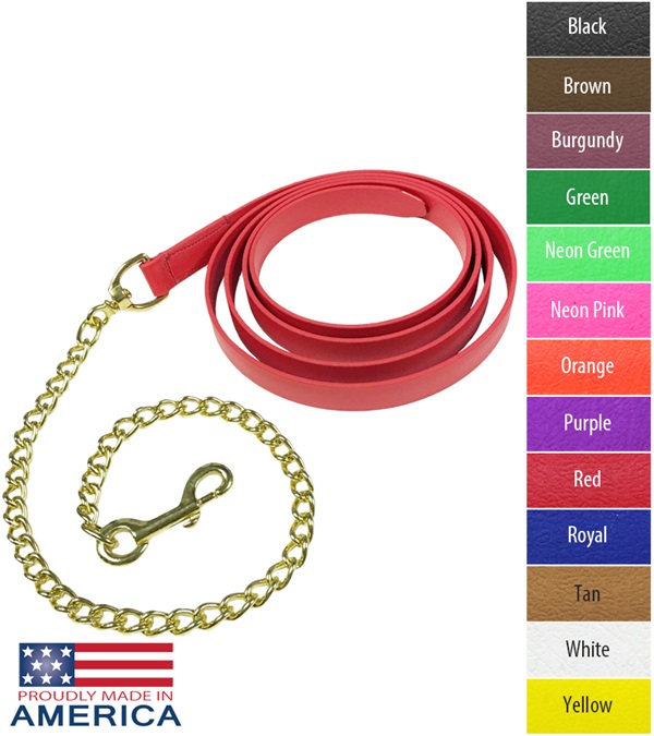 Fw3297-re Beta Lead Shank With 24 In. Solid Brass Chain, Red