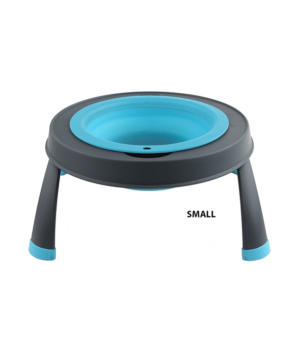 3961-bl-s Single Elevated Feeder, Blue - Small & 1.5 Cup
