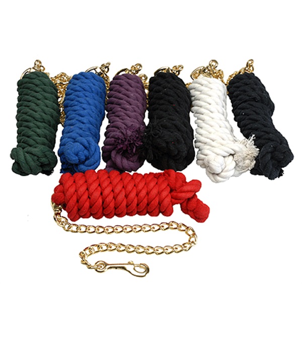 1307-bk Cotton Lead Rope With Brass Plated Snap, Black