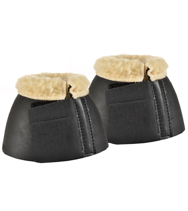 2127f-bk-l Smooth Bell Boots With Fleece - Black, Large