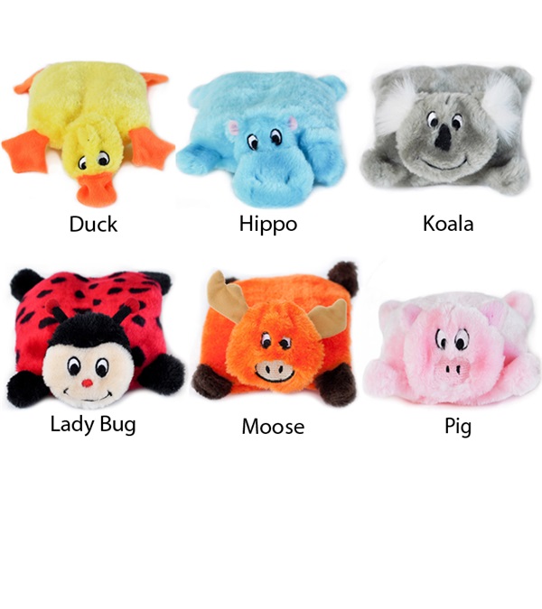 2737-hp Squeakie Pad Plush Dog Toy - Hippo