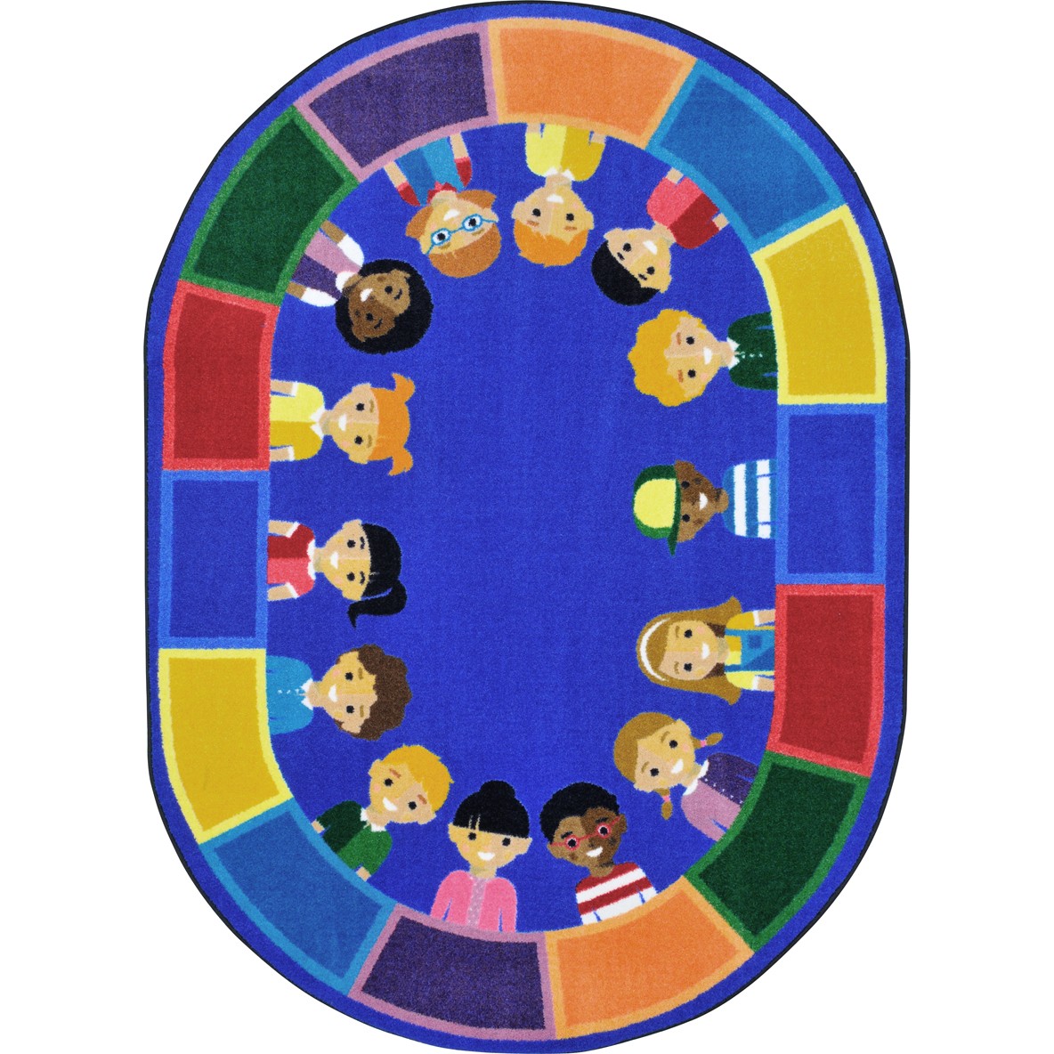 5 Ft. 4 In. X 7 Ft. 8 In. All Of Us Together Classroom Kid Essentials Oval Rug, Multicolor