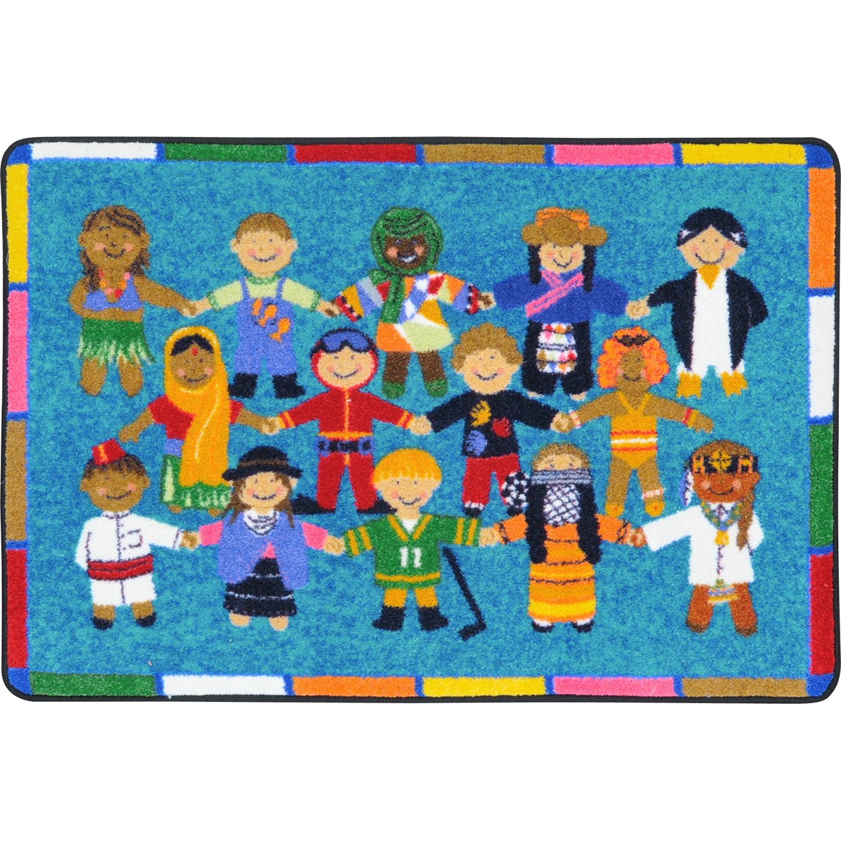 2 Ft. 8 In. X 3 Ft. 10 In. Hands Around The World Kid Essentials Rectangle Rug, Multicolor