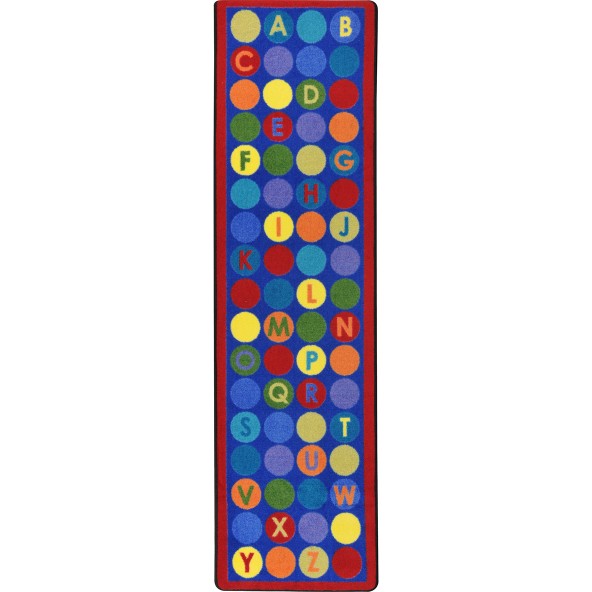 2 Ft. 1 In. X 7 Ft. 8 In. Kid Essentials Rectangle Library Dots Runner Kids Rug, Multicolor
