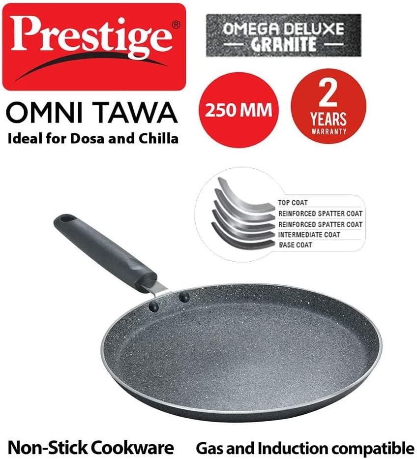 Picture of Prestige PRGK250 Prestige 250mm Omega Deluxe Granite Omni Non-Stick Dosa Tava/Griddle, 10'