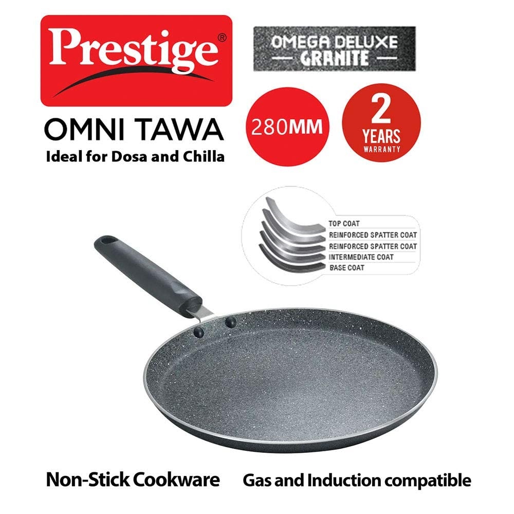 Picture of Prestige PRGK280 Prestige 280mm Omega Deluxe Granite Omni Non-Stick Dosa Tava/Griddle, 11'