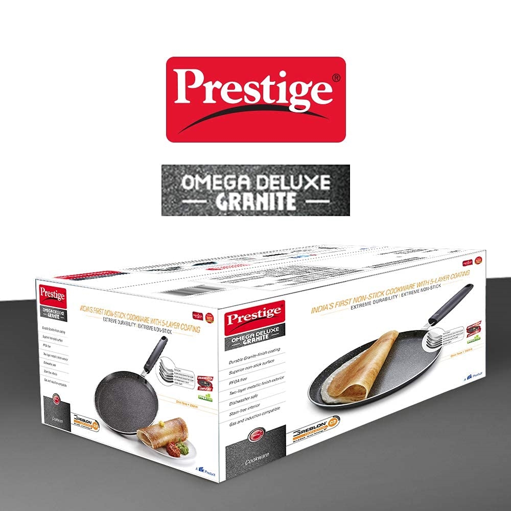 Picture of Prestige PRGK280 Prestige 280mm Omega Deluxe Granite Omni Non-Stick Dosa Tava/Griddle, 11'