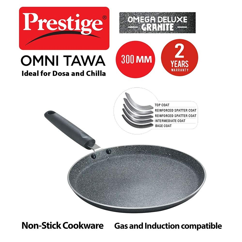 Picture of Prestige PRGK300 Prestige Omega Deluxe Granite Dosa Tawa, 300mm, Black