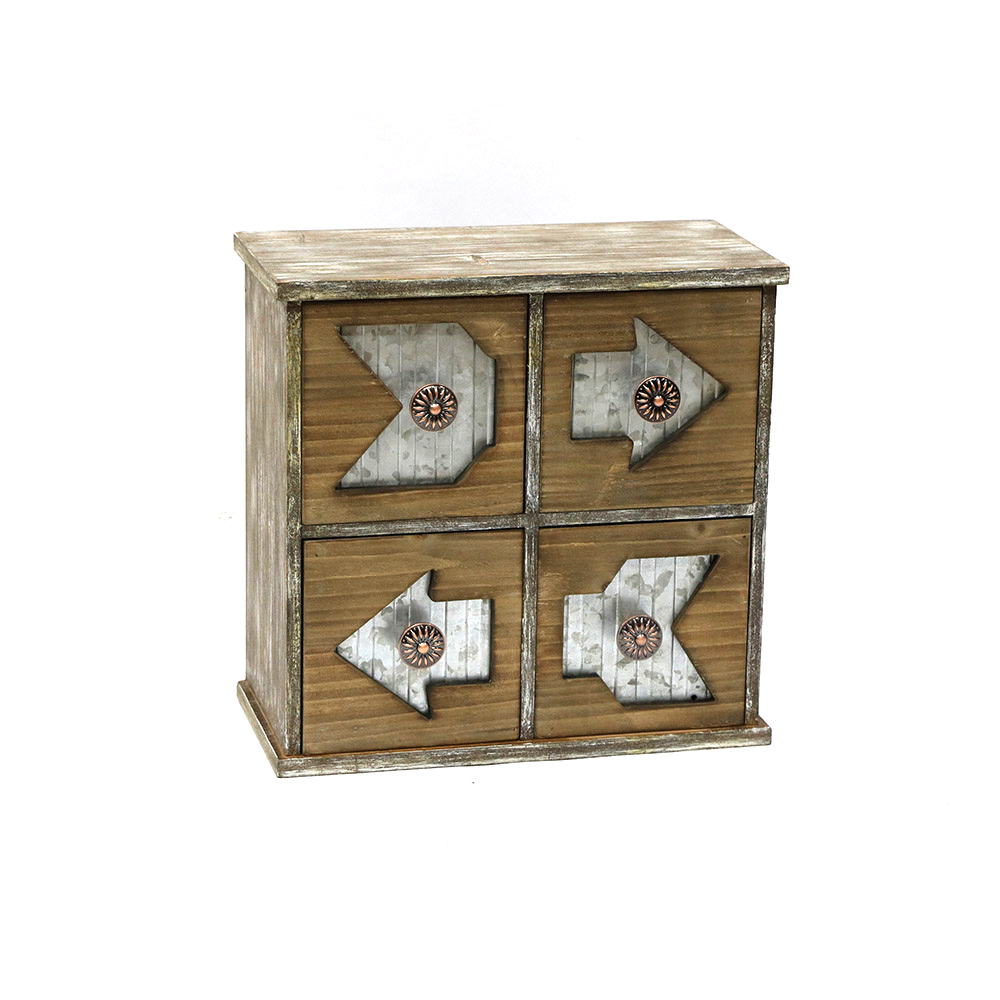 Metal & Wood Storage Wall Decor