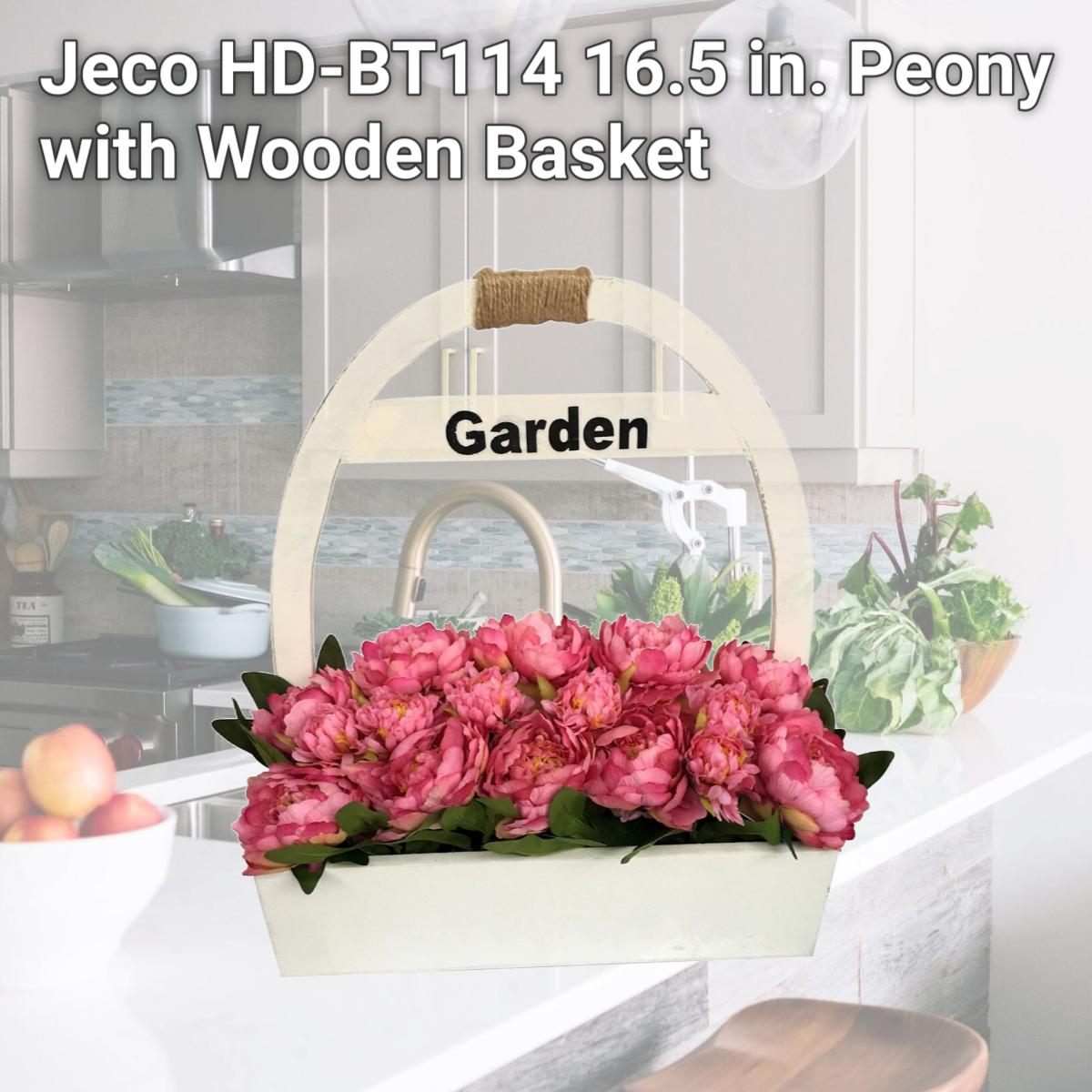 Picture of Jeco HD-BT114 16.5 in. Peony with Wooden Basket