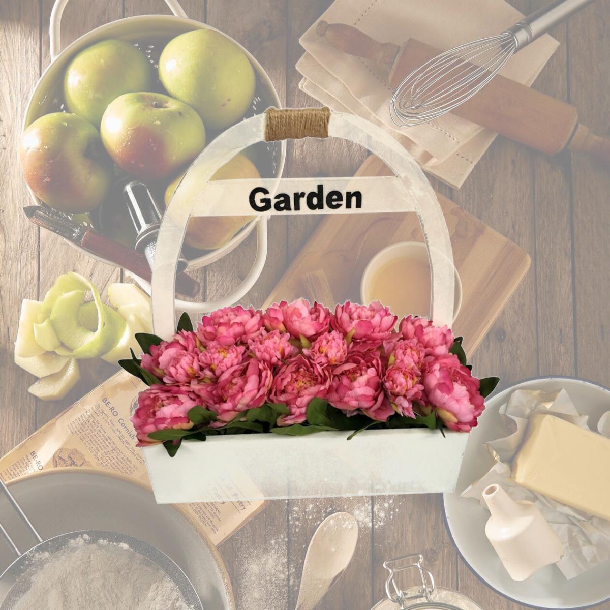 Picture of Jeco HD-BT114 16.5 in. Peony with Wooden Basket