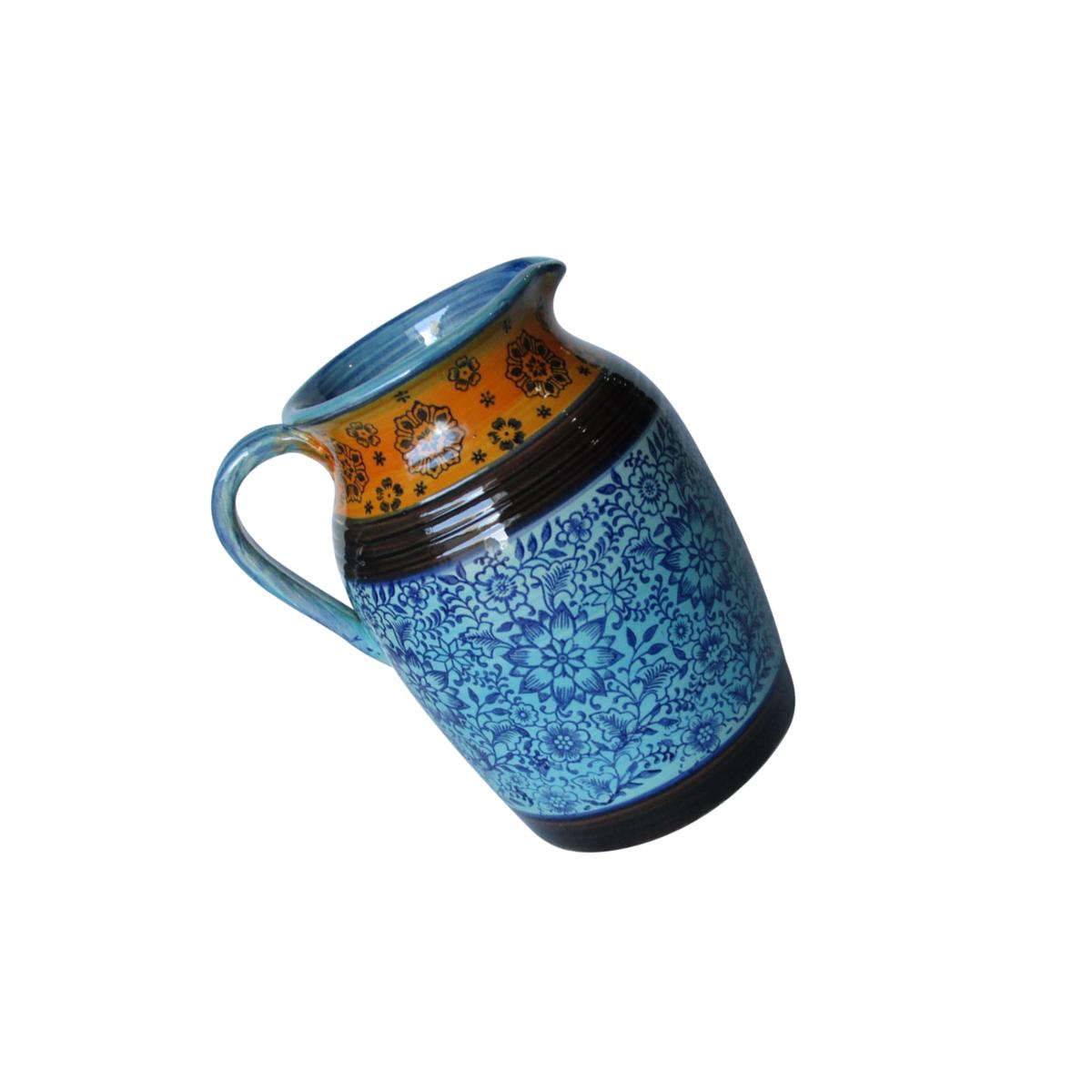 Picture of Jeco HD-HADJ048 11.4 in. Pattern Pitcher&#44; Yellow & Blue