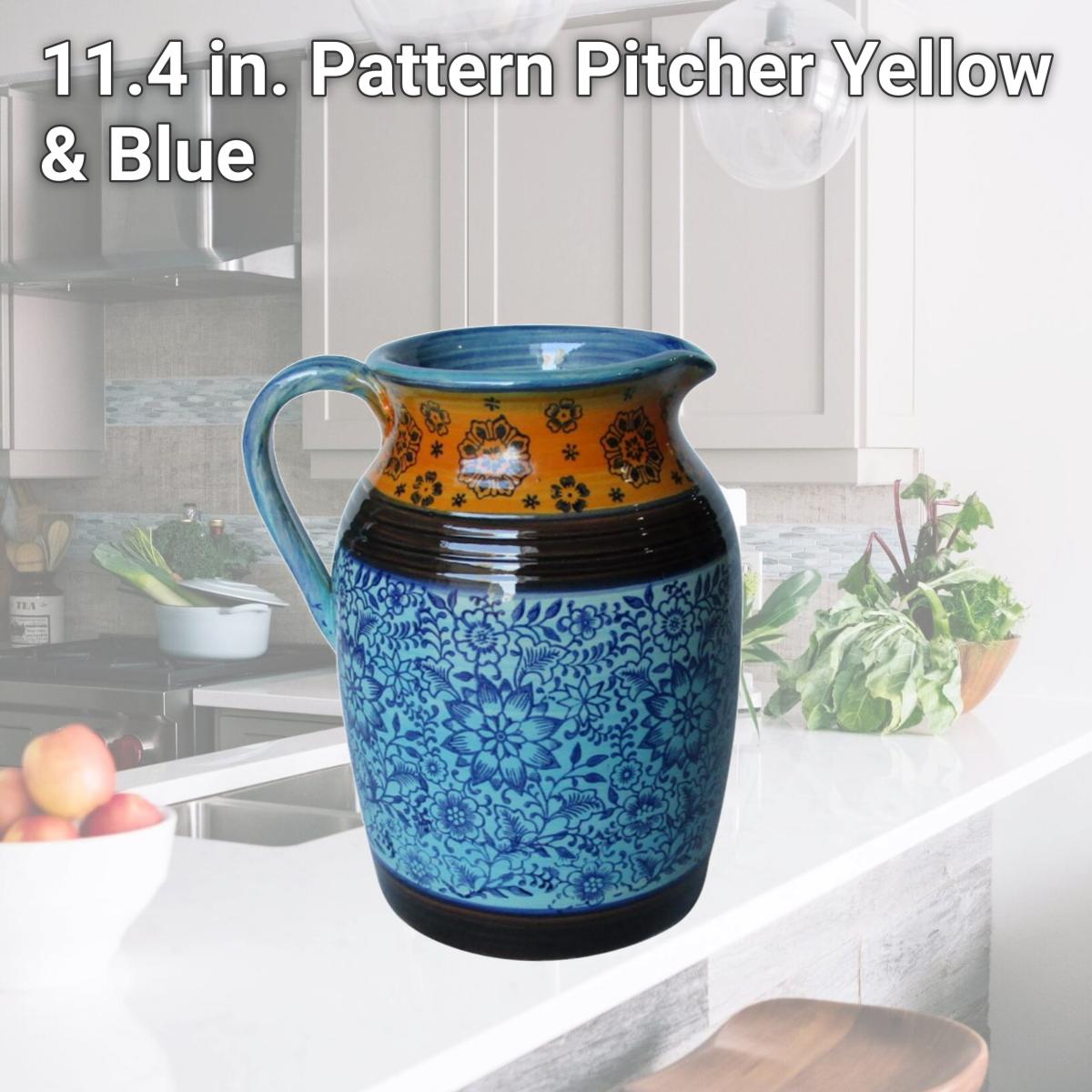 Picture of Jeco HD-HADJ048 11.4 in. Pattern Pitcher, Yellow & Blue