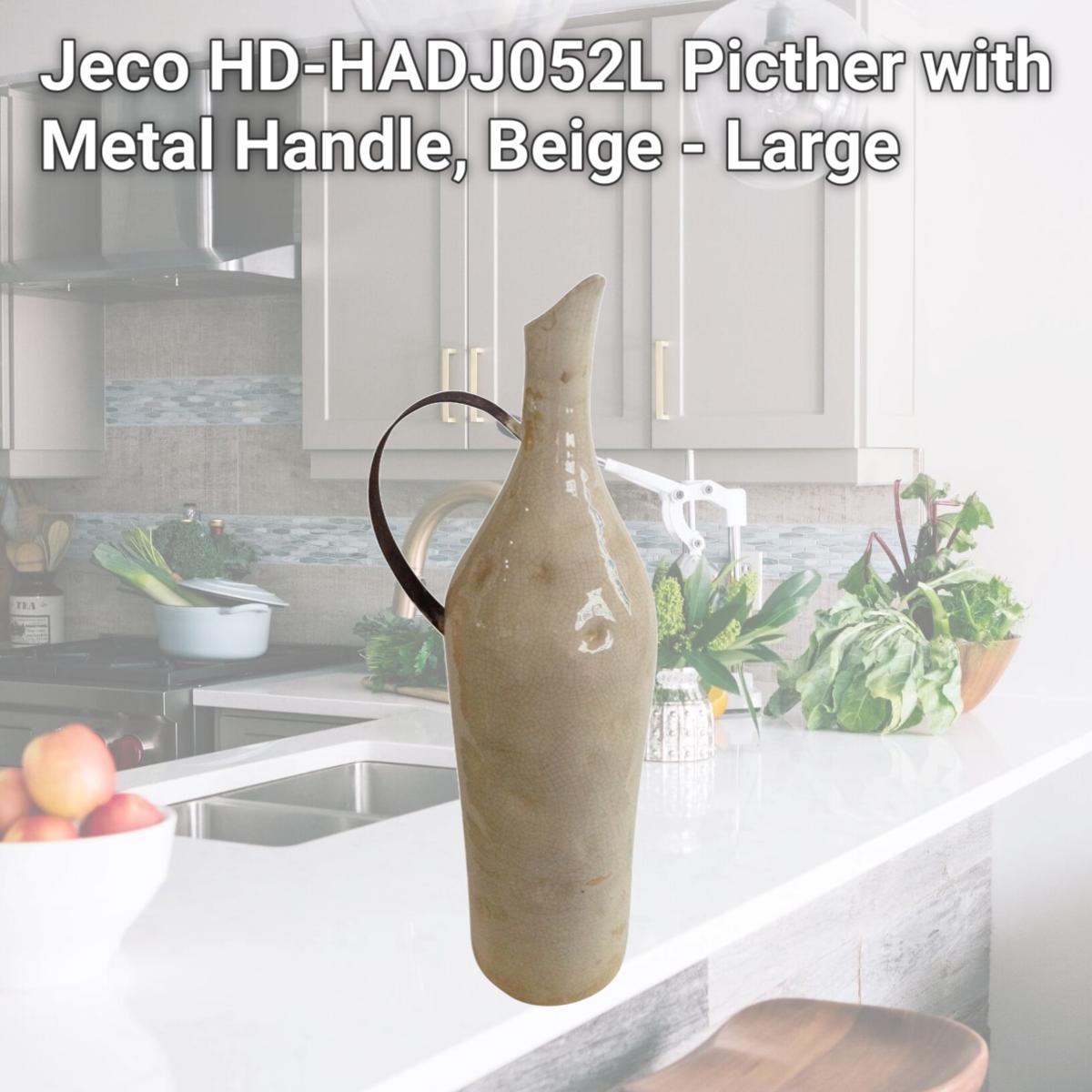 Picture of Jeco HD-HADJ052L Picther with Metal Handle, Beige - Large