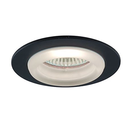 Jesco Lighting Rh41-bk Trim With Glass Ring With Frosted Glass - Black