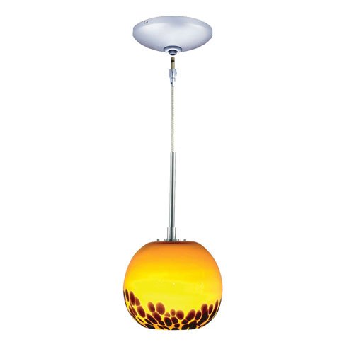 1-light Low Voltage Pendant & Canopy Kit With Chrome Socket, Amber