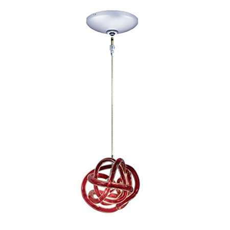 Jesco Lighting Kit-qap405-rdch Pulled Taffy Glass Knot, Round - Red