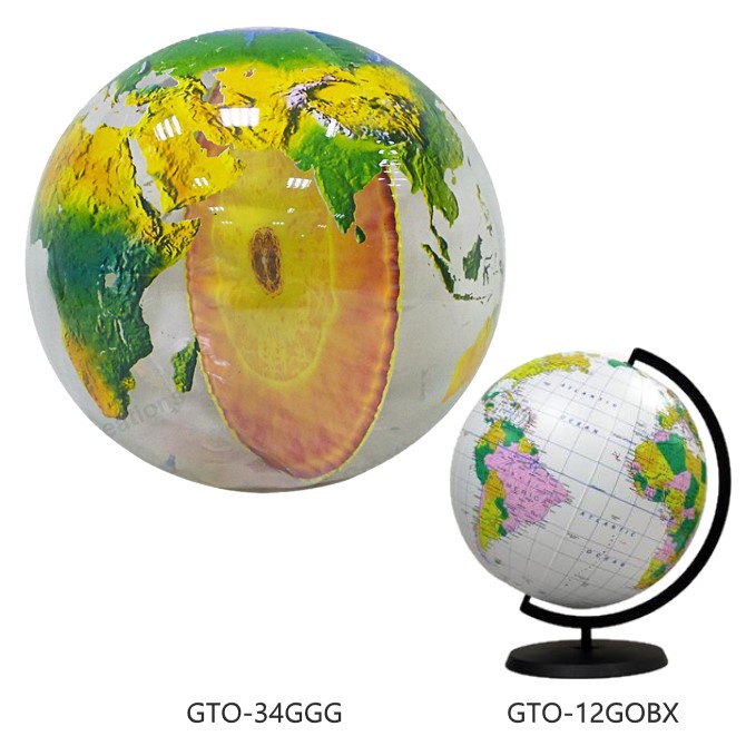 Jc-d064 34 In. Earths Core Globe & 12 In. Globe With Plastic Stand