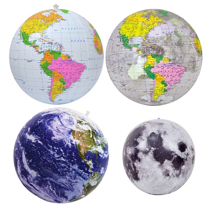 Jc-d066 16 In. Blue & Clear Political Globe, 16 In. Astro View Globe & 12 In. Dark Moon