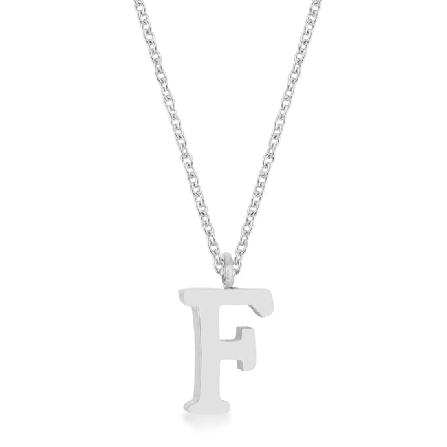Jgoodin P11456r-v00-f Womens Elaina White Gold Rhodium Stainless Steel F Initial Necklace
