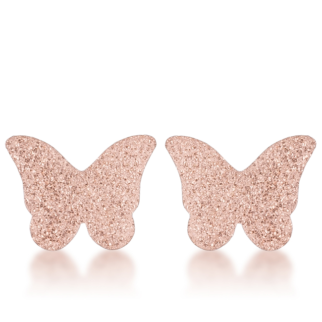 Jgoodin E01885av-v00 Womens Jess Glittery Butterfly Rose Gold Stud Earrings