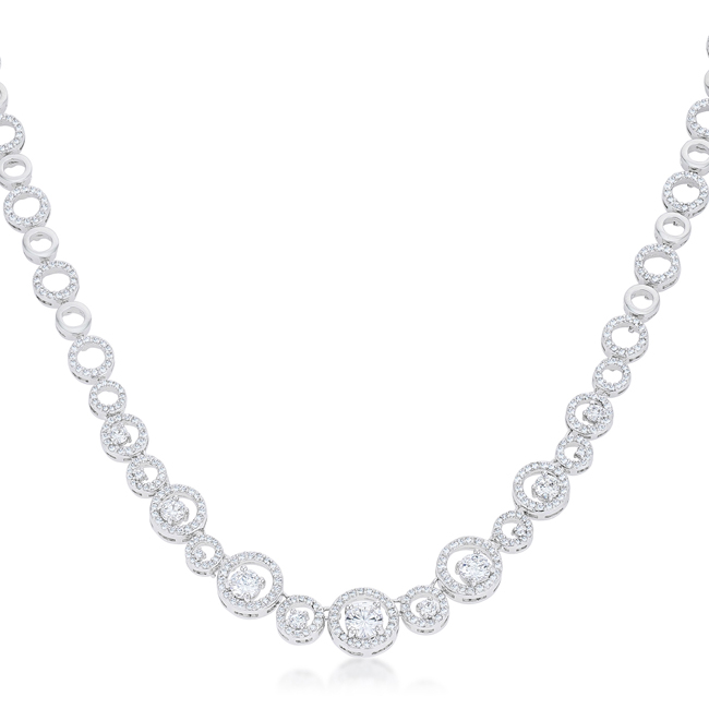 Jgoodin N01294r-c01 Womens 9.9 Ct Graduated Cubic Zirconia Necklace