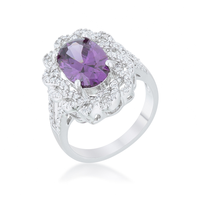 Jgoodin R08449r-c20-05 Womens Amethyst Oval Classic Ring - Size 5