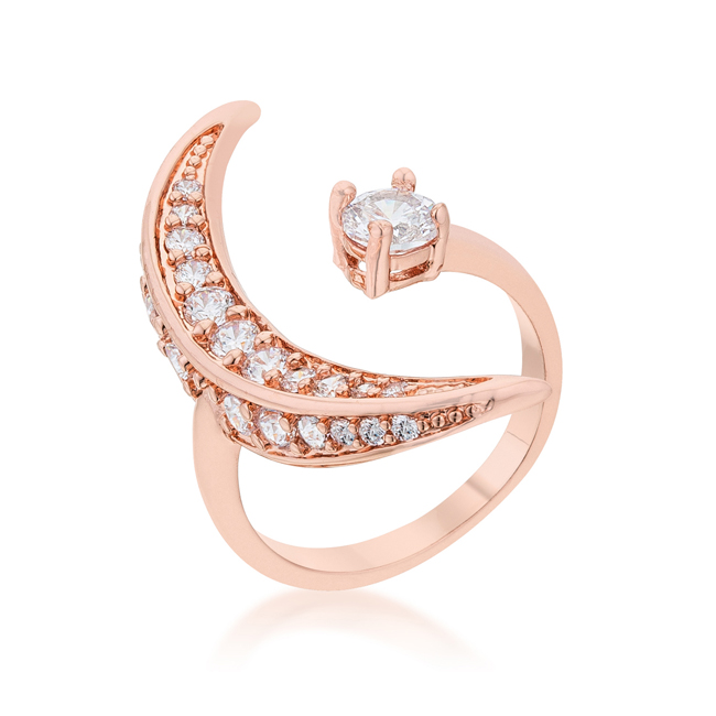Jgoodin R08459a-c01-08 Luna .75 Ct Cubic Zirconia Rose Gold Delicate Ring - Size 8
