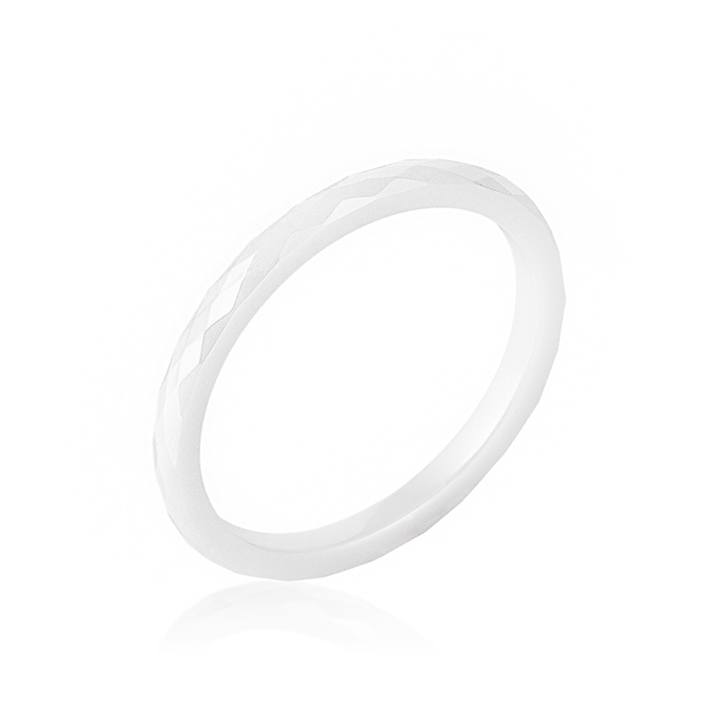 Jgoodin R08432r-v01-05 Womens Ceramic Band Ring, White - Size 5