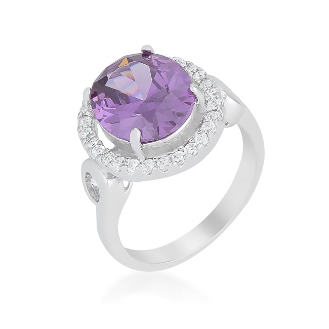 Jgoodin R08386r-c20-10 Unisex Amethyst Halo Cocktail Ring - Size 10