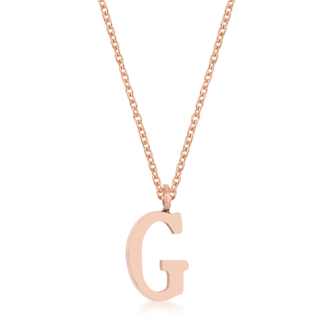 Jgoodin P11456a-v00-g Womens Elaina Rose Gold Stainless Steel G Initial Necklace