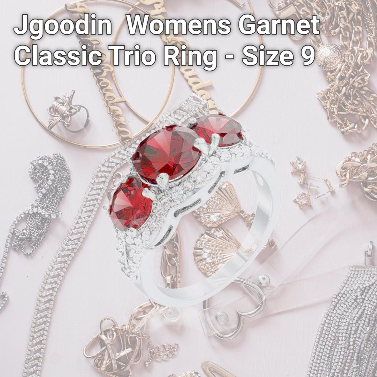 Picture of Jgoodin R08450R-C13-09 Womens Garnet Classic Trio Ring - Size 9