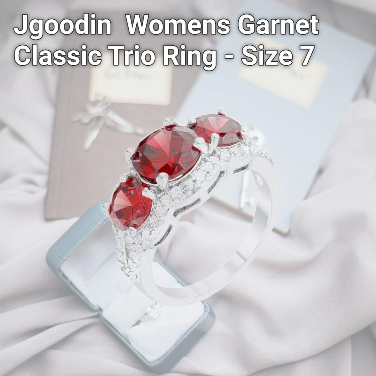 Picture of Jgoodin R08450R-C13-07 Womens Garnet Classic Trio Ring - Size 7