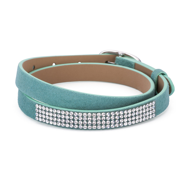 Jgoodin B01497r-v02 Stylish Turquoise Colored Wrap Bracelet With Crystals - Teal & Clear