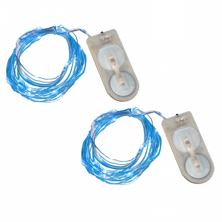 64202 2 Count Battery Operated Submersible Mini String Lights - 80 Lights, Blue