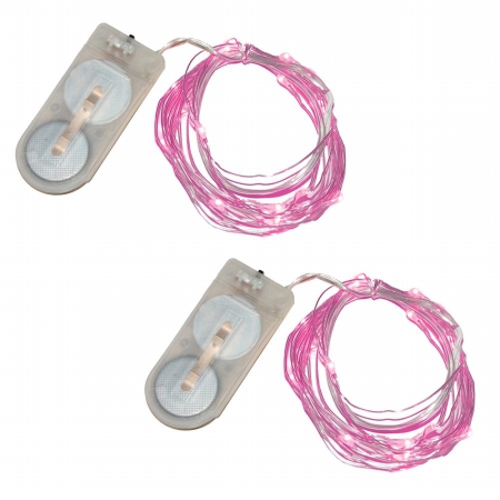 64402 Battery Operated Submersible Mini String Lights, 80 Lights - Pink- 2 Count