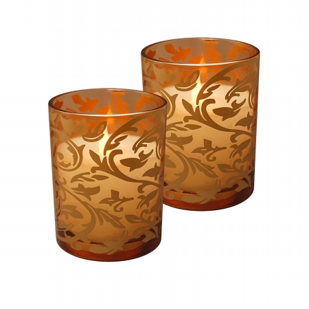 Battery Operated Led Candles- Jacquard Design - 2 Count