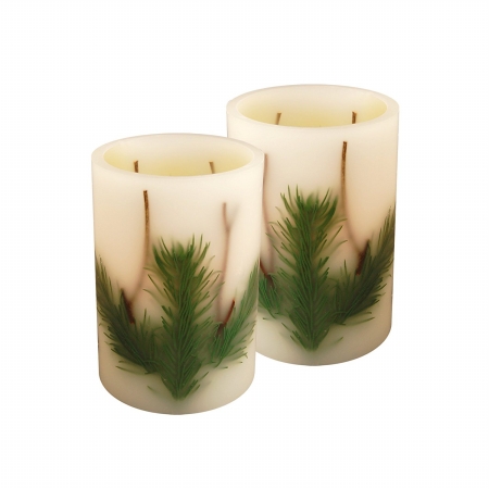 92502 Battery Operated Led Candles - Pine Needle - 2 Count