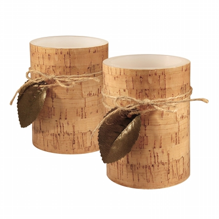 92802 Battery Operated Led Candles - Cork With Leaf - 2 Count