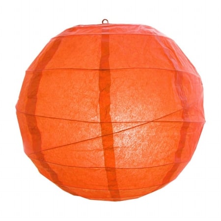 70705 Crisscross 12 In. X 12 In. Orange Round Paper Lantern- Pack Of 5