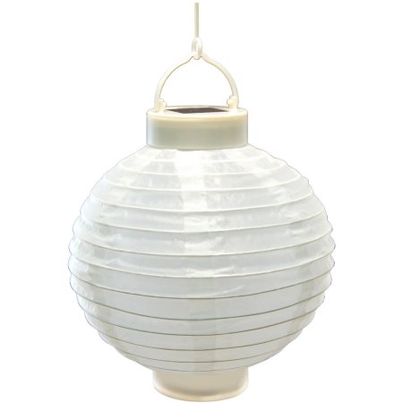 71503 8 In. Solar Nylon Lanterns, White - 3 Count
