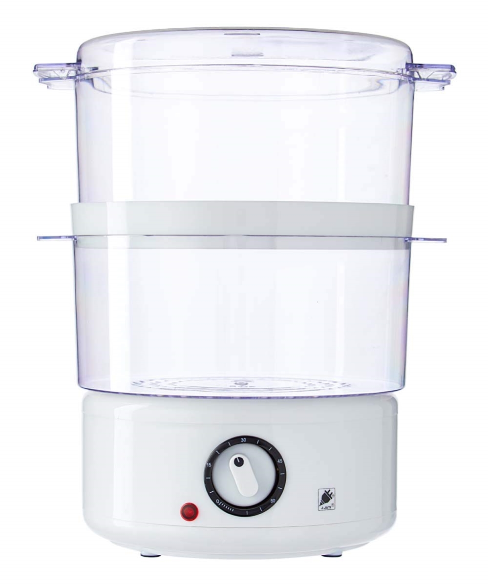 Fs203a 5.0 Qt. 2-tier Stack Able Baskets Healthy Food Steamer, White