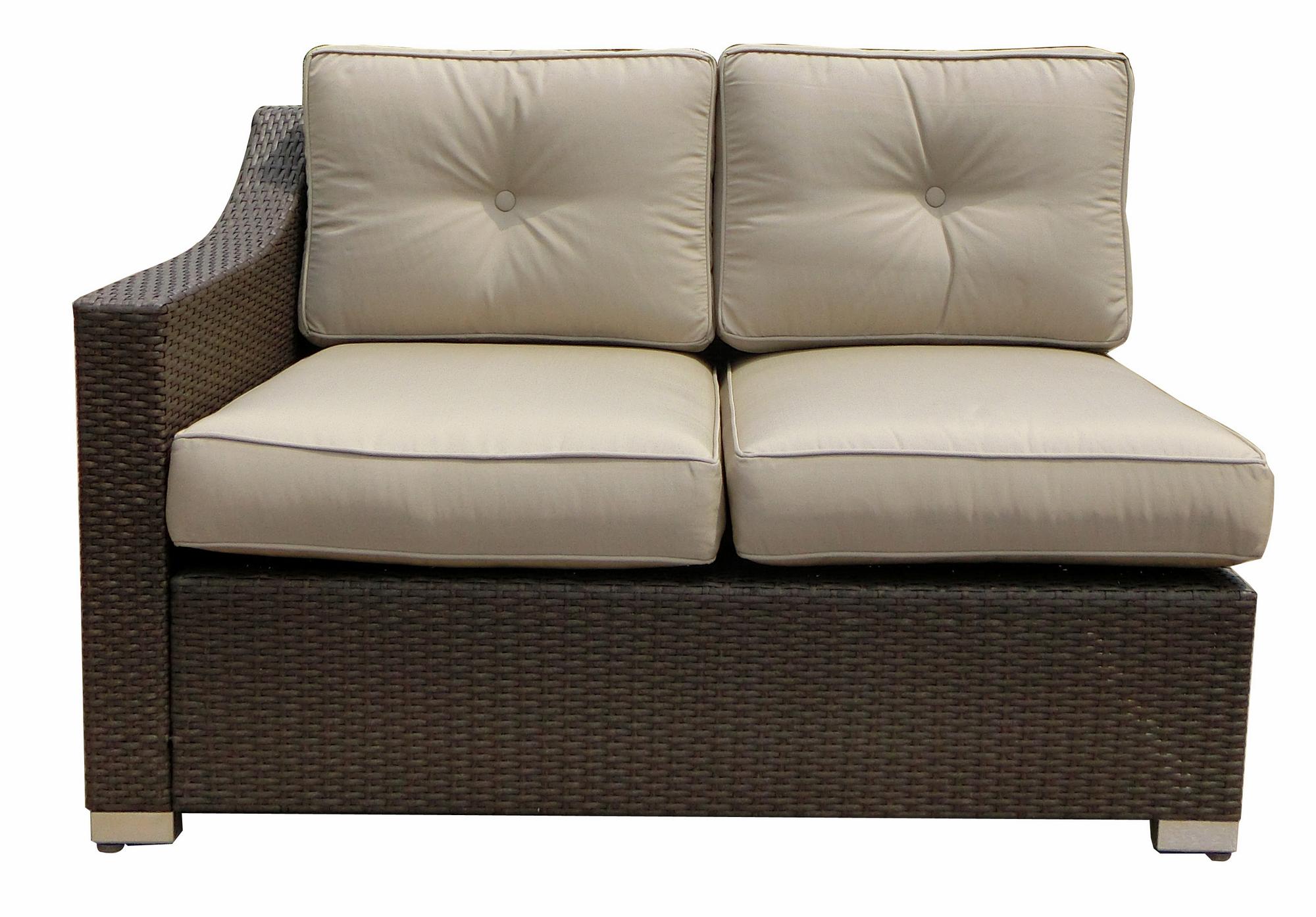 Sb-3775-08 South Beach Wicker Patio Right Arm Sectional Loveseat