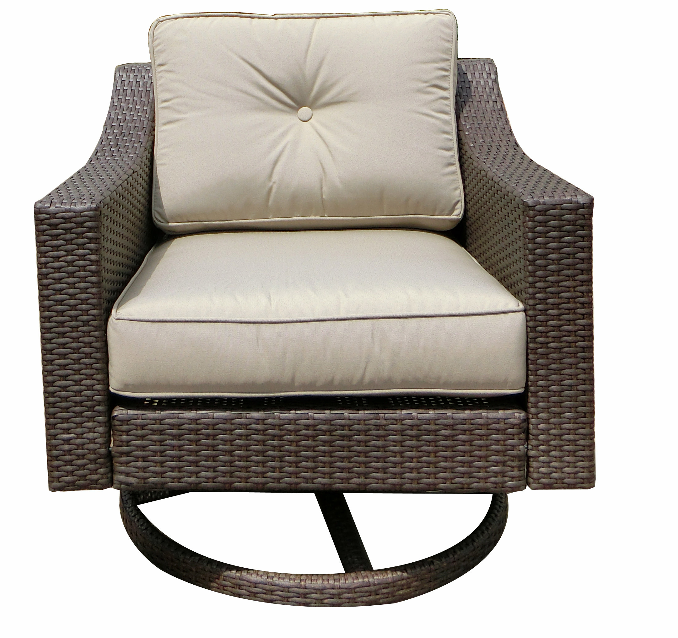 Sb-3775-11 South Beach Wicker Patio Swivel Club Chair